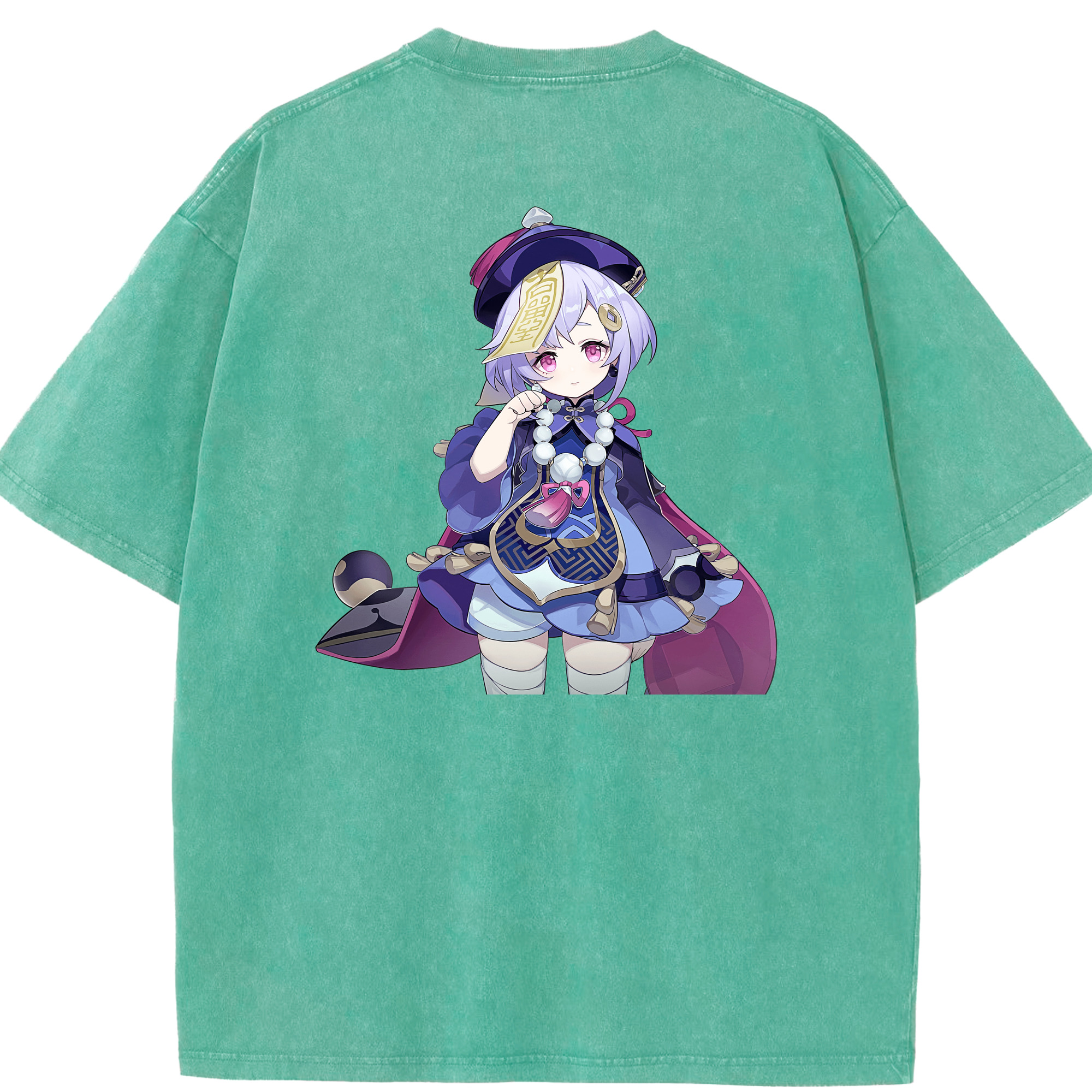 げんし神 七七 なな  genshin Nana 綿100% ヴィンテージ風 半袖Tシャツ（背面プリント）